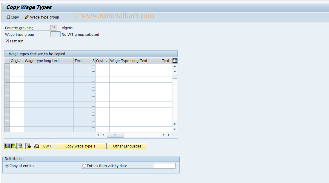 SAP TCode S_AHR_61008548 - IMG Activity: OHAJBN4110