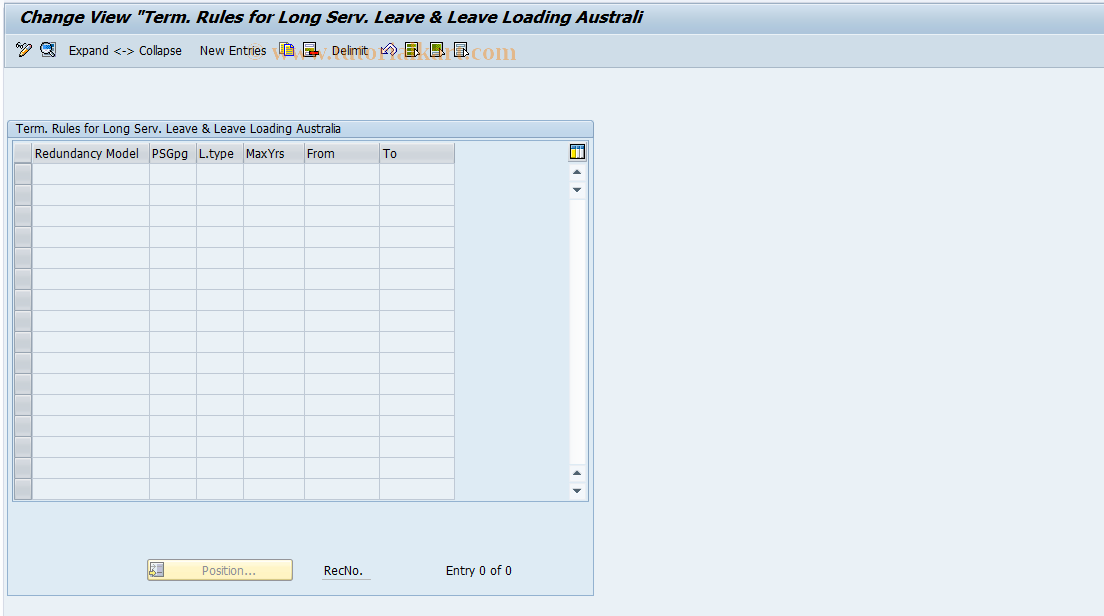 SAP TCode S_AHR_61008580 - IMG-Aktivität: OHAQTRM00009