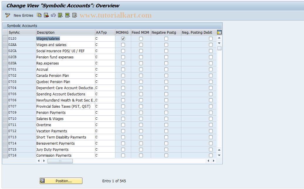 SAP TCode S_AHR_61008596 - IMG-Aktivität: OHAGRI042