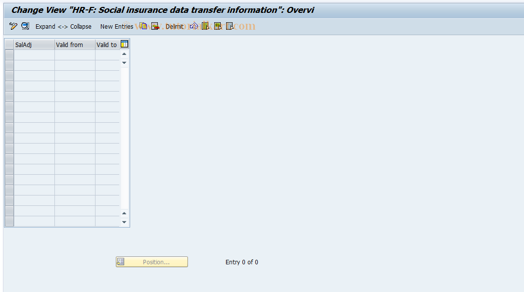 SAP TCode S_AHR_61008610 - IMG Activity: OHAF0027