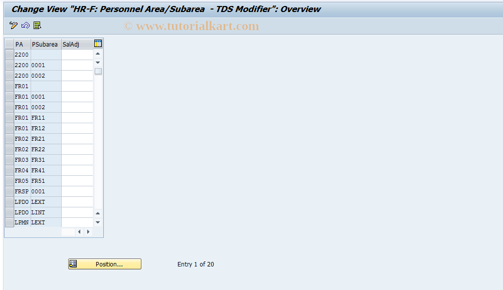 SAP TCode S_AHR_61008622 - IMG Activity: OHAF0024