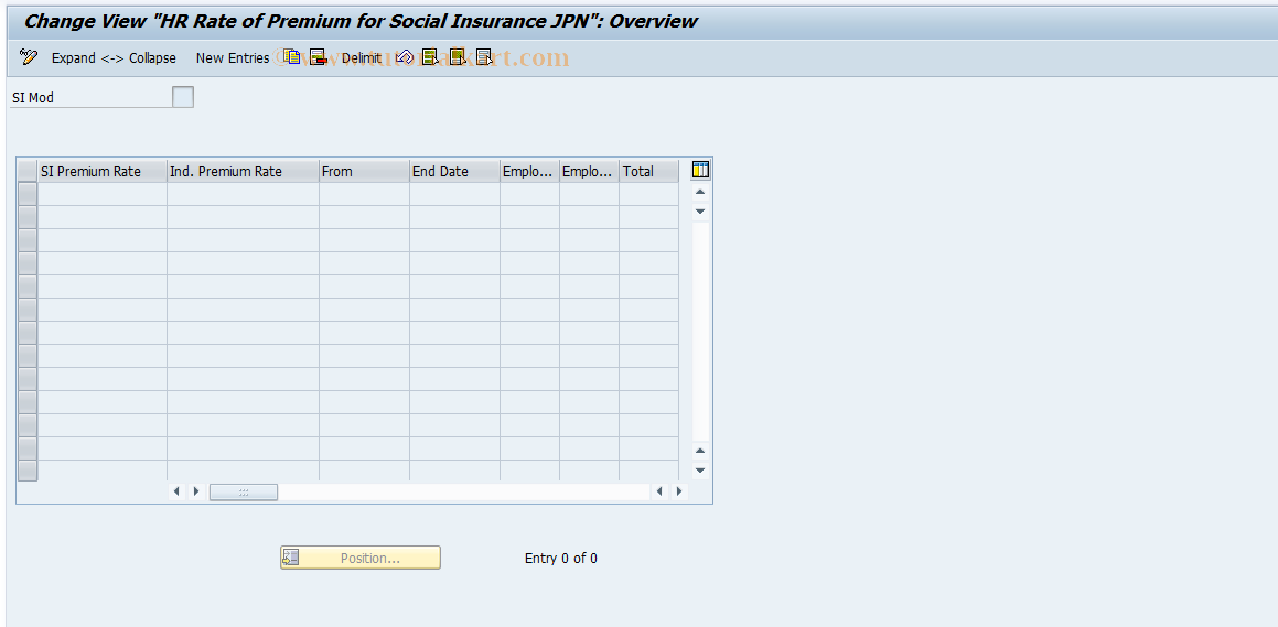 SAP TCode S_AHR_61008657 - IMG Activity: OHAJSI020