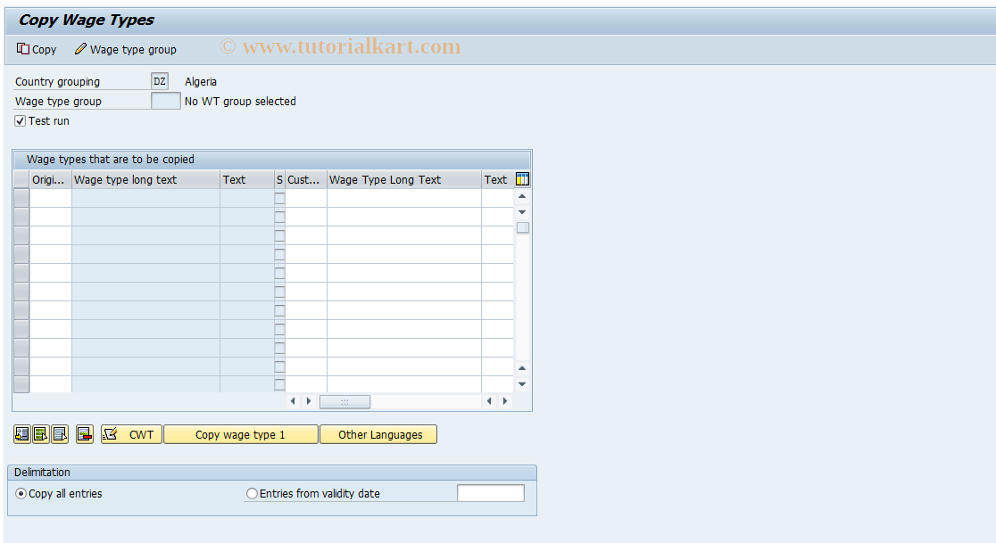 SAP TCode S_AHR_61008669 - IMG Activity: OHAJBN5110