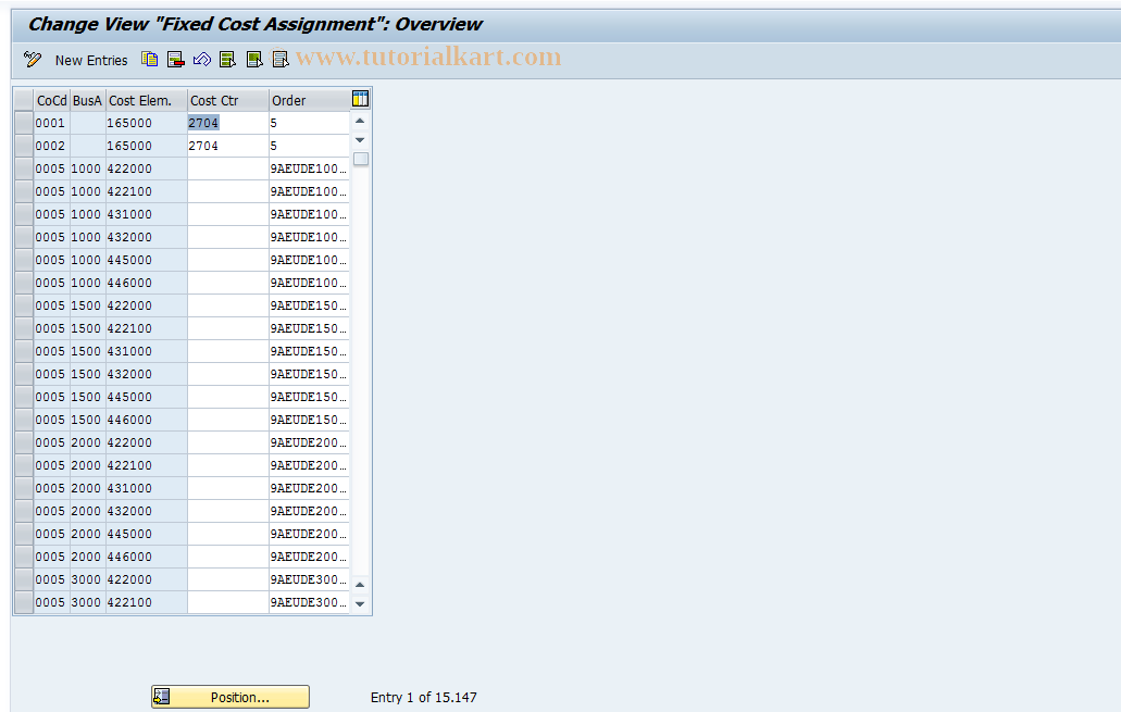 SAP TCode S_AHR_61008675 - IMG-Aktivität: OHAQRI061