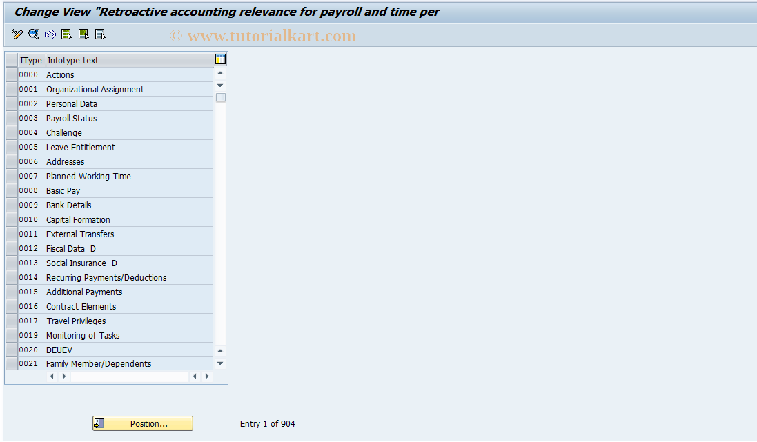 SAP TCode S_AHR_61008681 - IMG-Aktivität: OHAHK_TX005