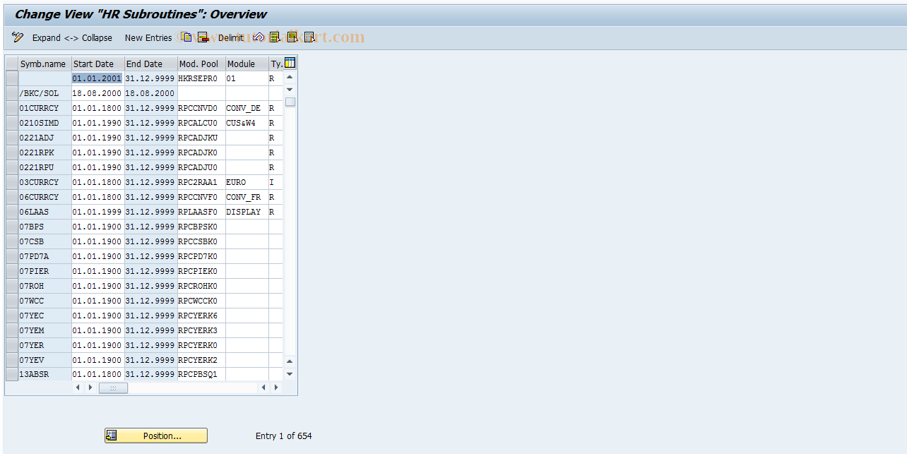 SAP TCode S_AHR_61008698 - IMG-Aktivität: OHAGPAY003