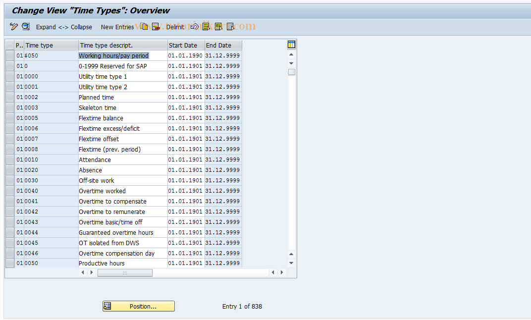 SAP TCode S_AHR_61008727 - IMG-Aktivität: OHAKTI110