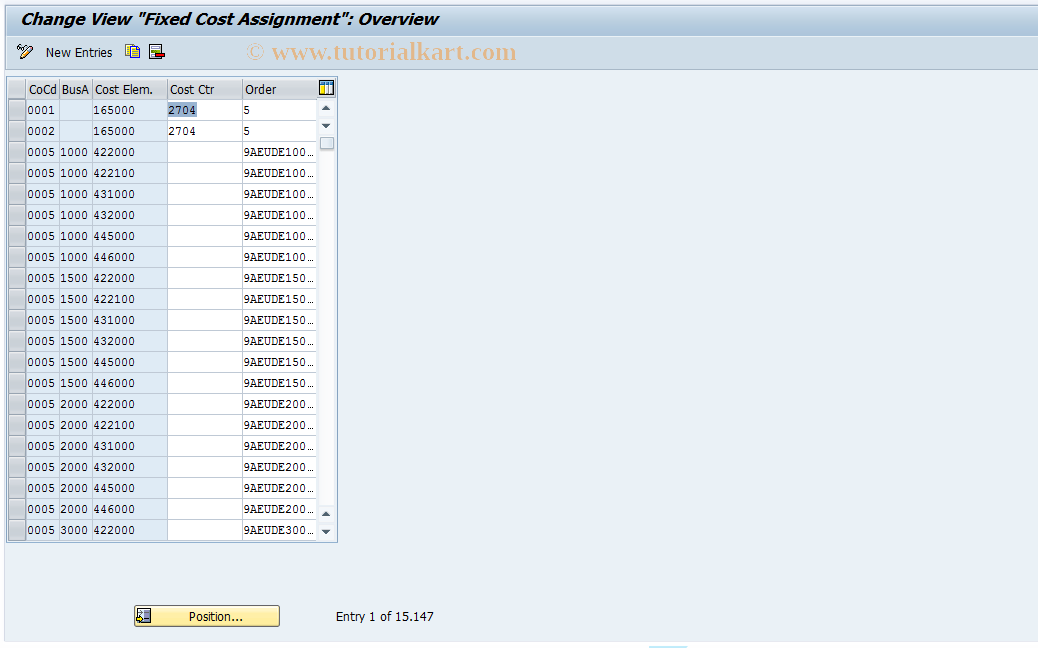 SAP TCode S_AHR_61008733 - IMG-Aktivität: OHAGRI061