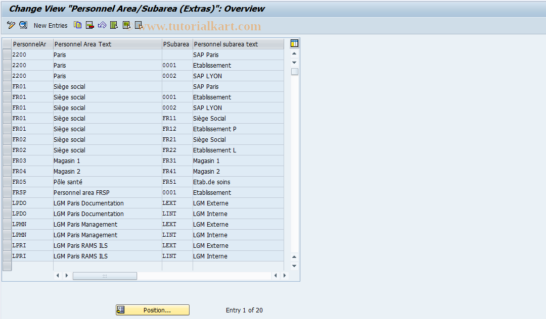 SAP TCode S_AHR_61008760 - IMG Activity: OHAF0021