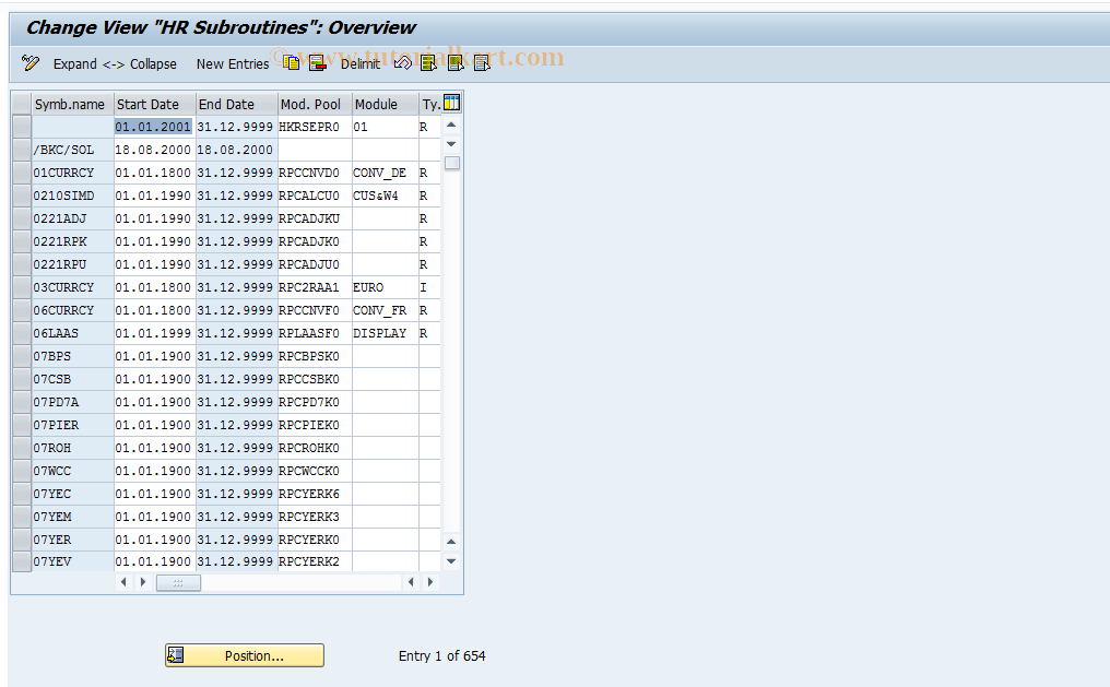 SAP TCode S_AHR_61008839 - IMG-Aktivität: OHAQPYC003