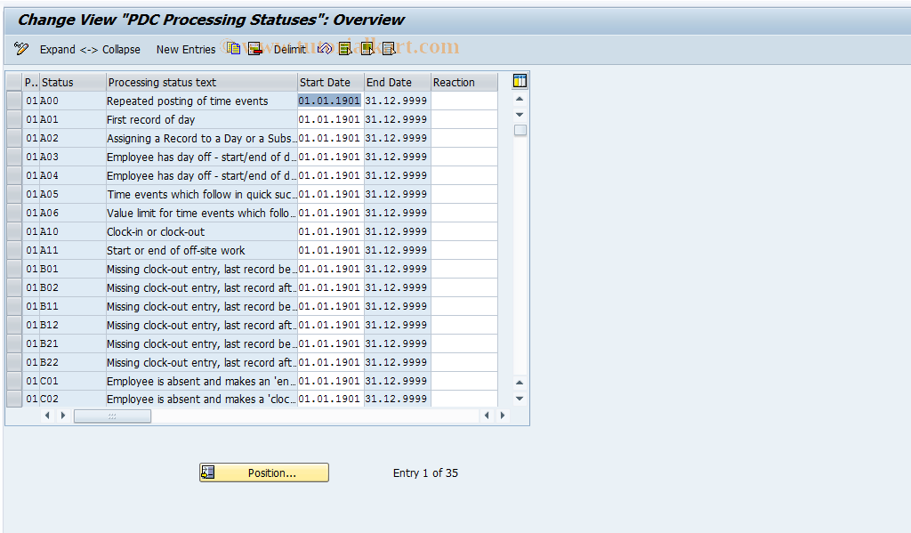 SAP TCode S_AHR_61008843 - IMG Activity: SIMG_OHTX803