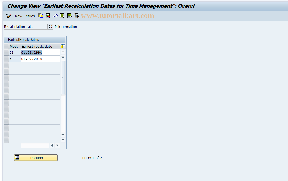 SAP TCode S_AHR_61008856 - IMG Activity: OHTX5006