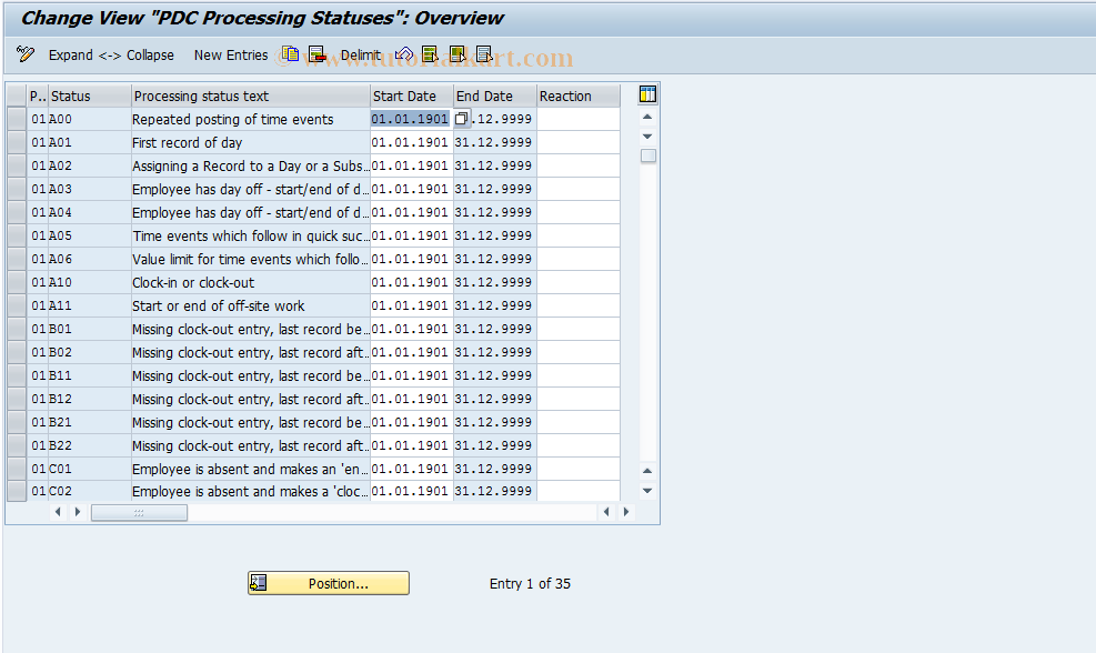 SAP TCode S_AHR_61008886 - IMG Activity: OHTX3000