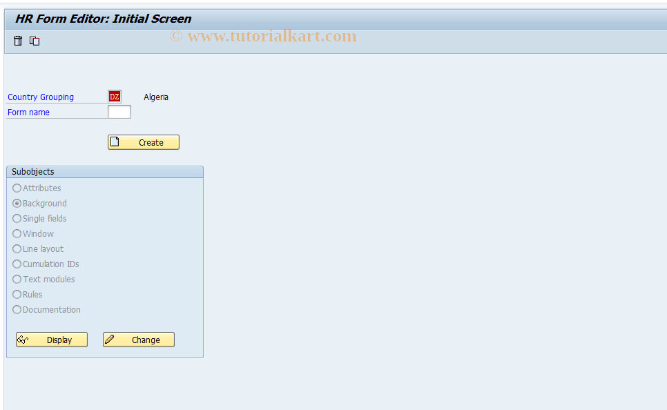 SAP TCode S_AHR_61008989 - IMG-Aktivität: SIMG_OHAG457