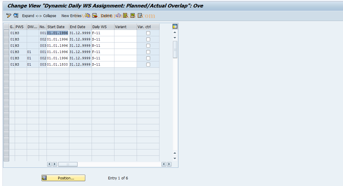 SAP TCode S_AHR_61008996 - IMG Activity: SIMG_OHT045