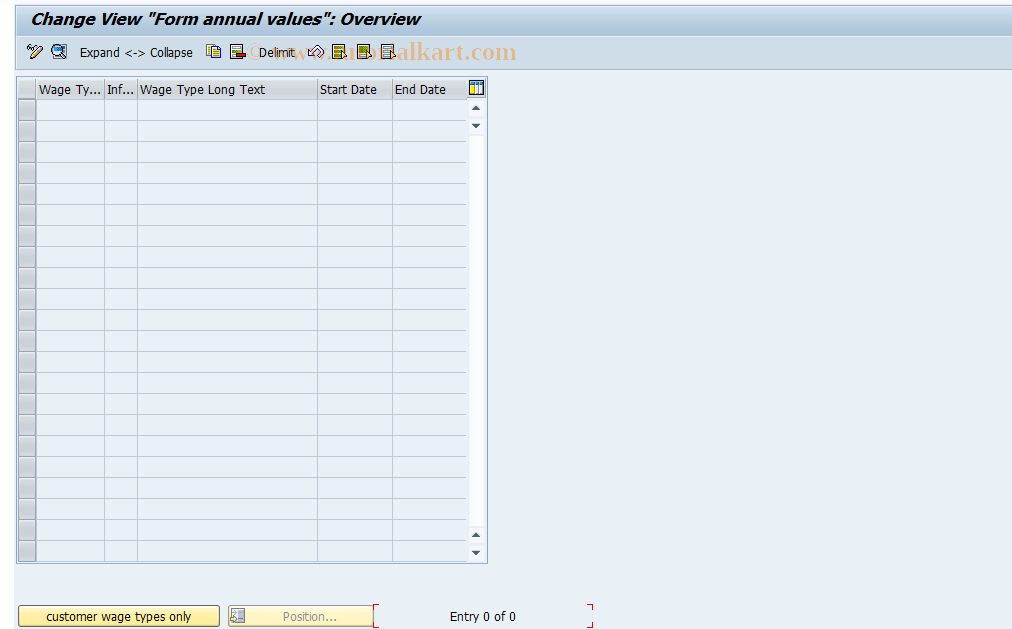 SAP TCode S_AHR_61009023 - IMG-Aktivität: OHAGJW000