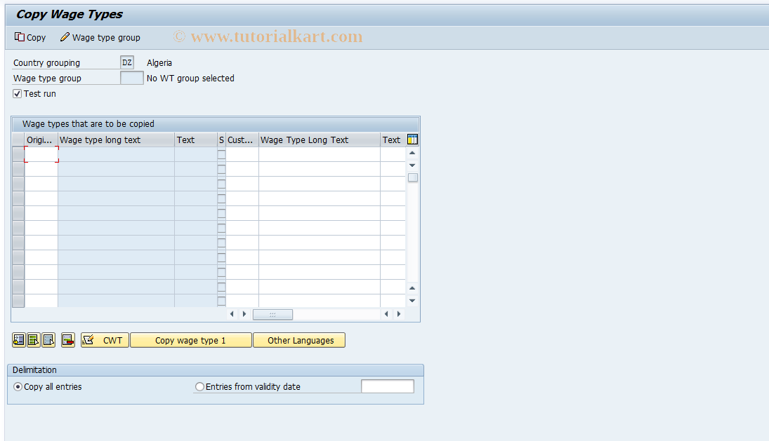 SAP TCode S_AHR_61009057 - IMG-Aktivität: OHAGAB005