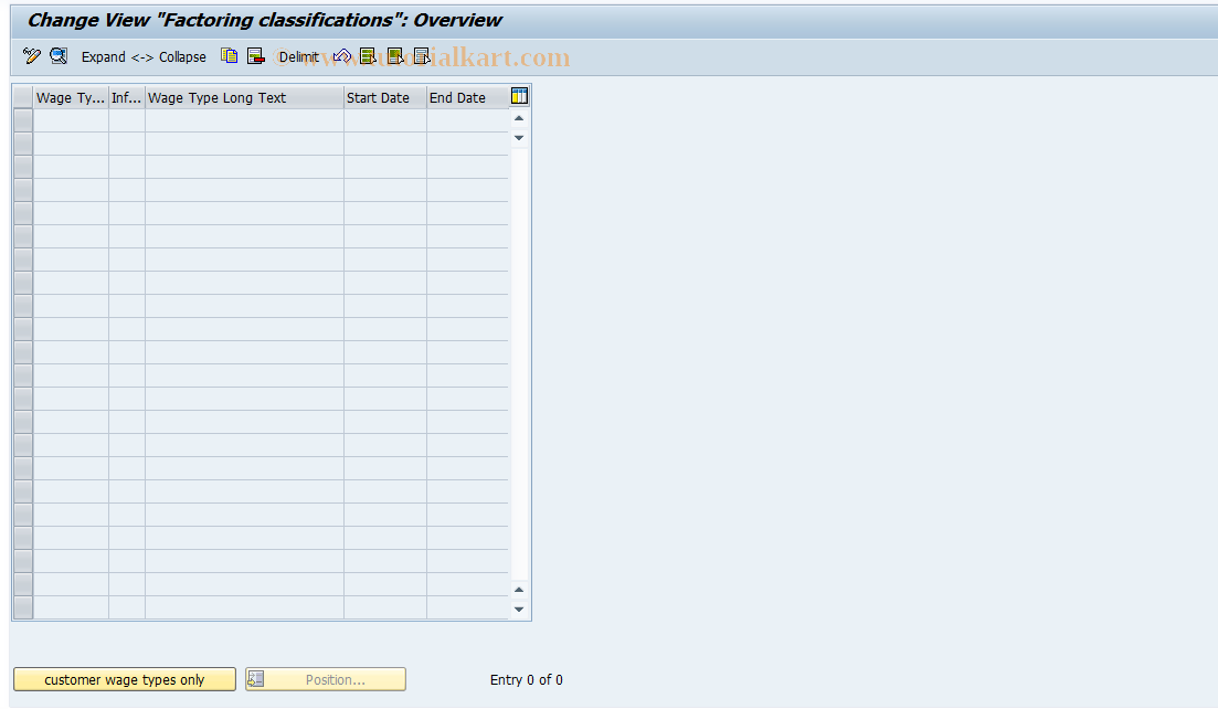 SAP TCode S_AHR_61009115 - IMG-Aktivität: OHAGKF002