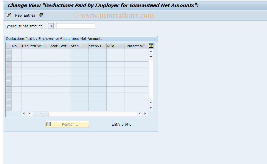 SAP TCode S_AHR_61009146 - IMG-Aktivität: OHAGFT010