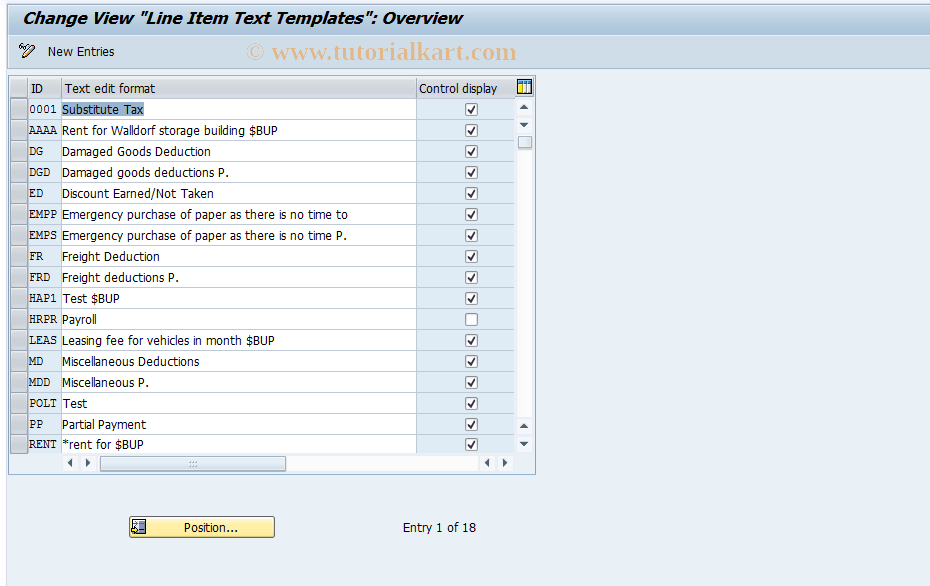 SAP TCode S_AHR_61009158 - IMG Activity: OHAFRI070