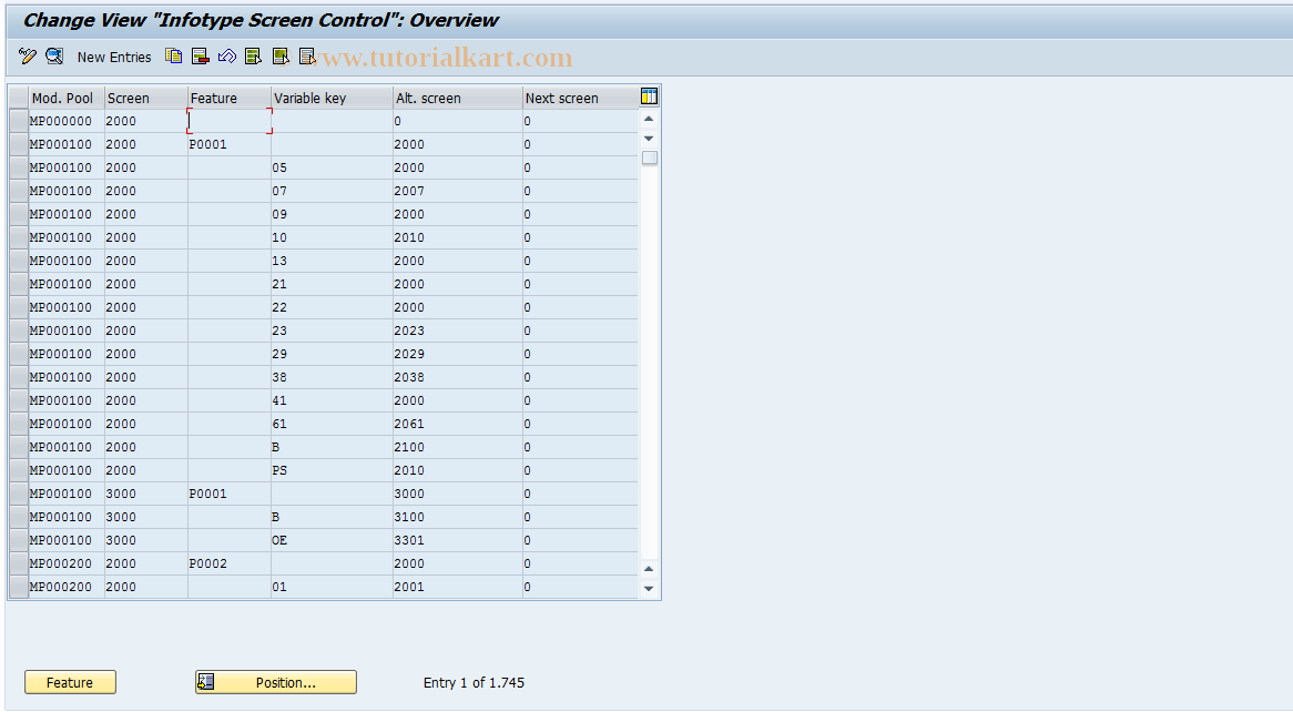 SAP TCode S_AHR_61009173 - IMG Activity: OHTX0303