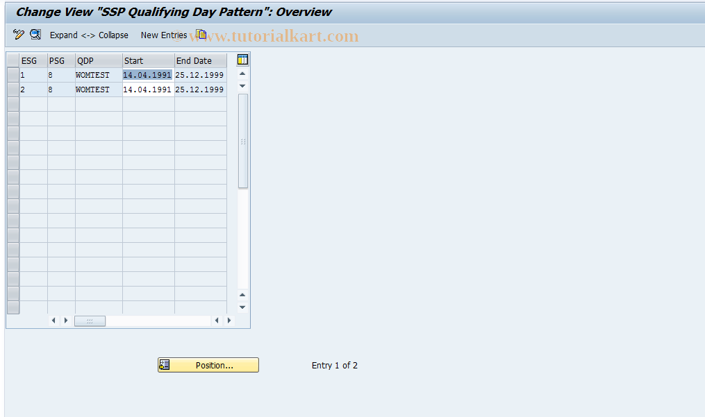 SAP TCode S_AHR_61009174 - IMG-Aktivität: OHIG0155