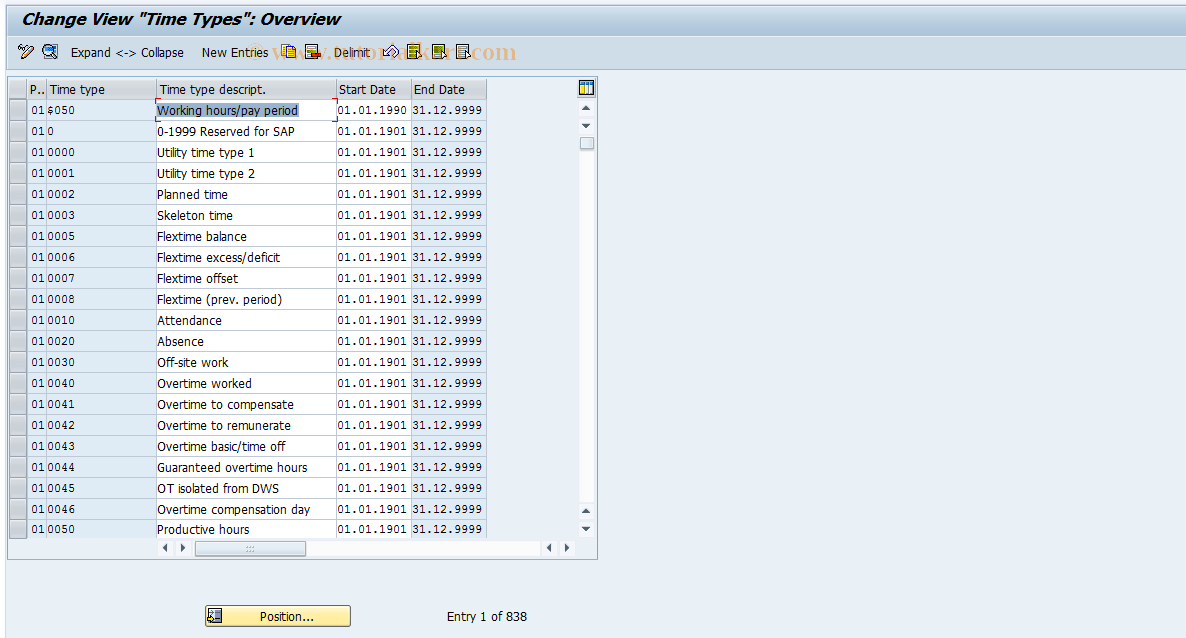 SAP TCode S_AHR_61009181 - IMG Activity: OHAJTI110