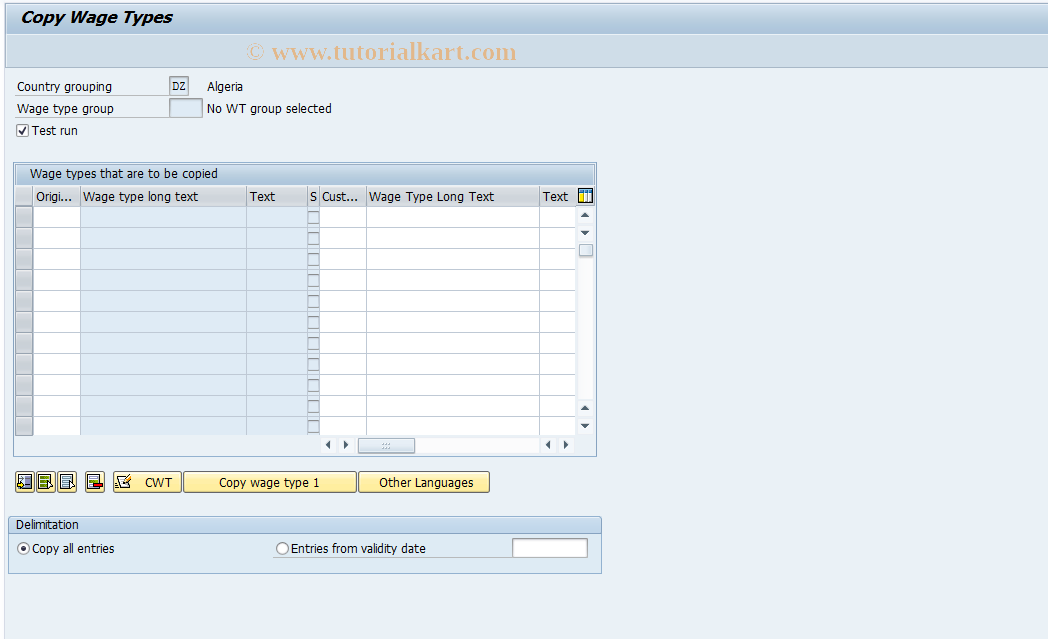 SAP TCode S_AHR_61009192 - IMG Activity: OHAFAB005