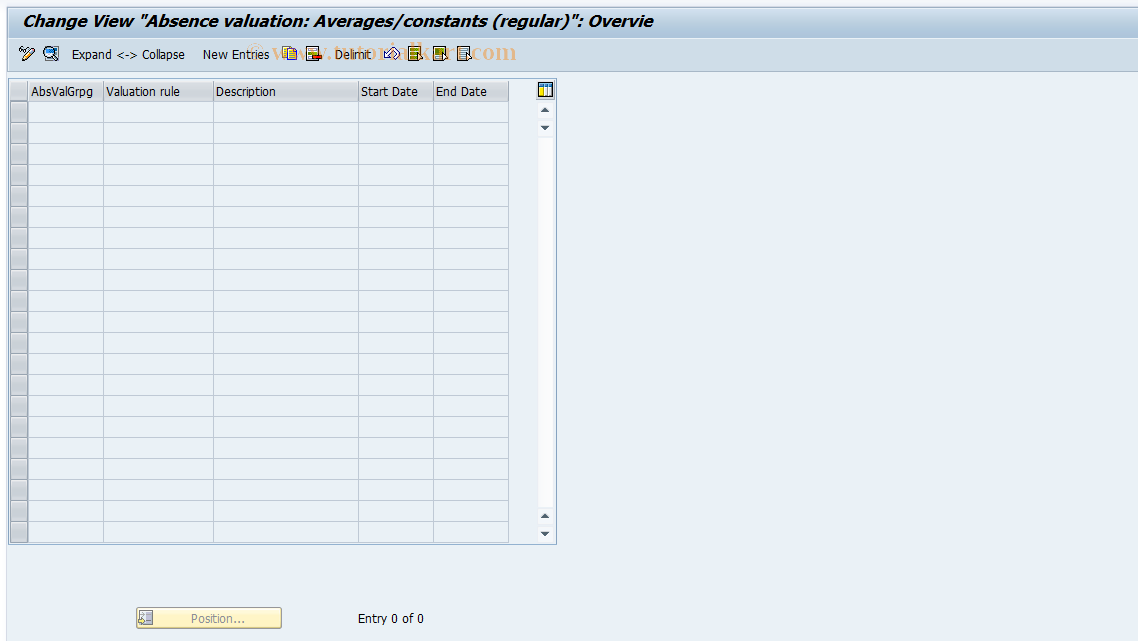 SAP TCode S_AHR_61009201 - IMG-Aktivität: OHAGAB012