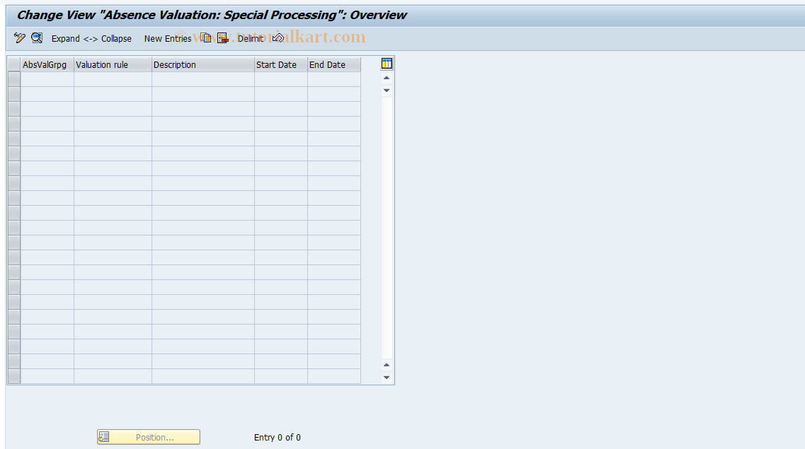 SAP TCode S_AHR_61009209 - IMG-Aktivität: OHAGAB010