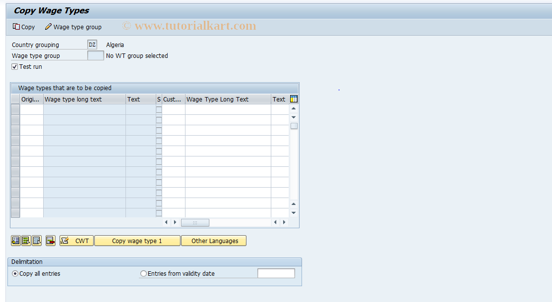 SAP TCode S_AHR_61009218 - IMG-Aktivität: OHAGFT002