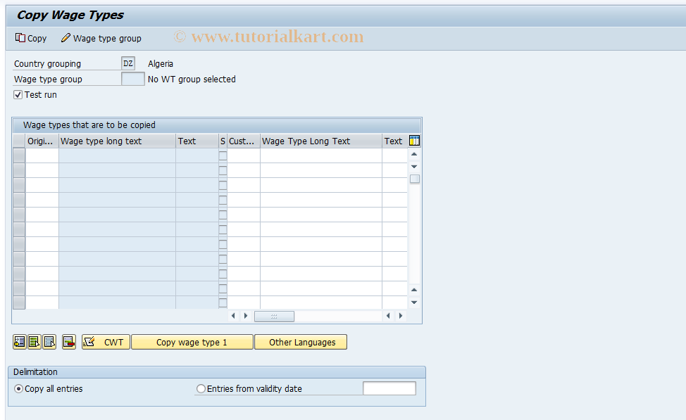 SAP TCode S_AHR_61009220 - IMG-Aktivität: OHAK1046