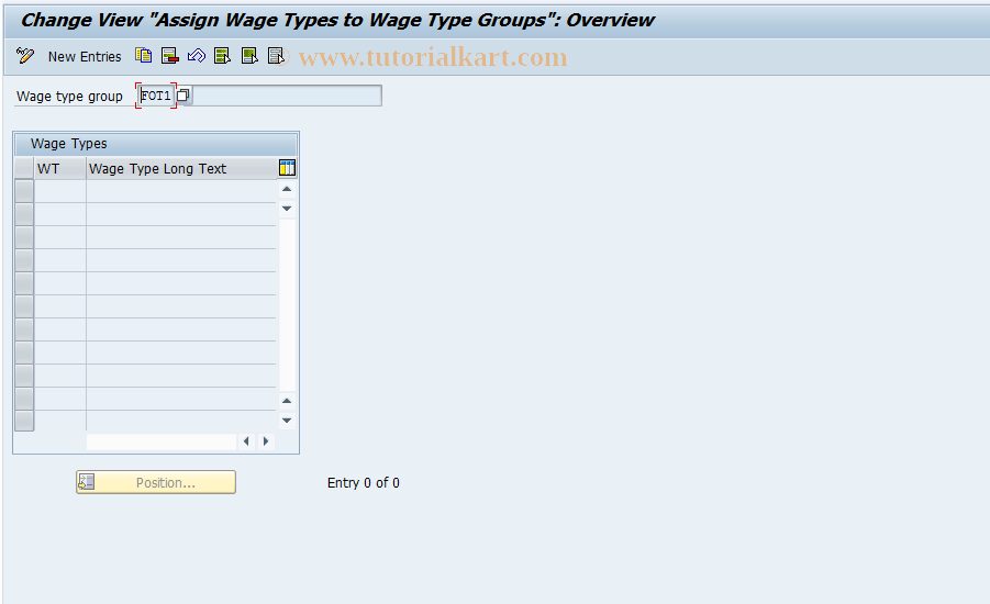 SAP TCode S_AHR_61009234 - IMG-Aktivität: OHAGFT005