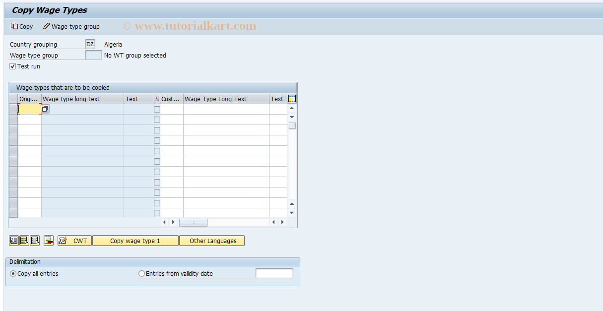 SAP TCode S_AHR_61009245 - IMG-Aktivität: OHACABEN001