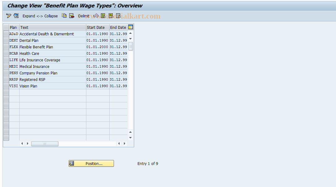 SAP TCode S_AHR_61009266 - IMG-Aktivität: OHACABEN003