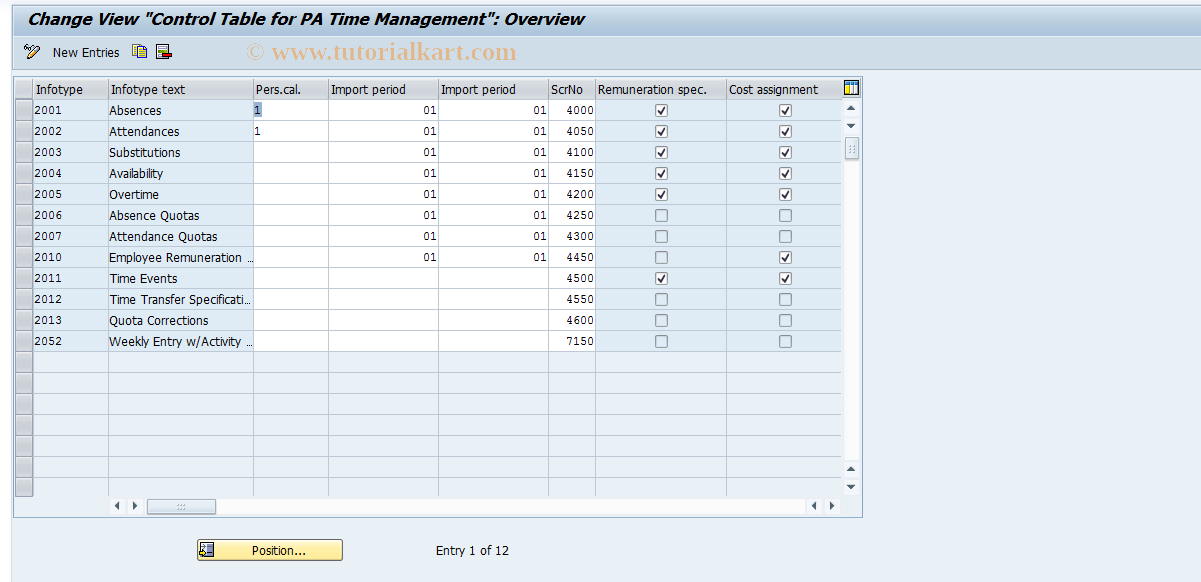 SAP TCode S_AHR_61009300 - IMG Activity: OHIX0663