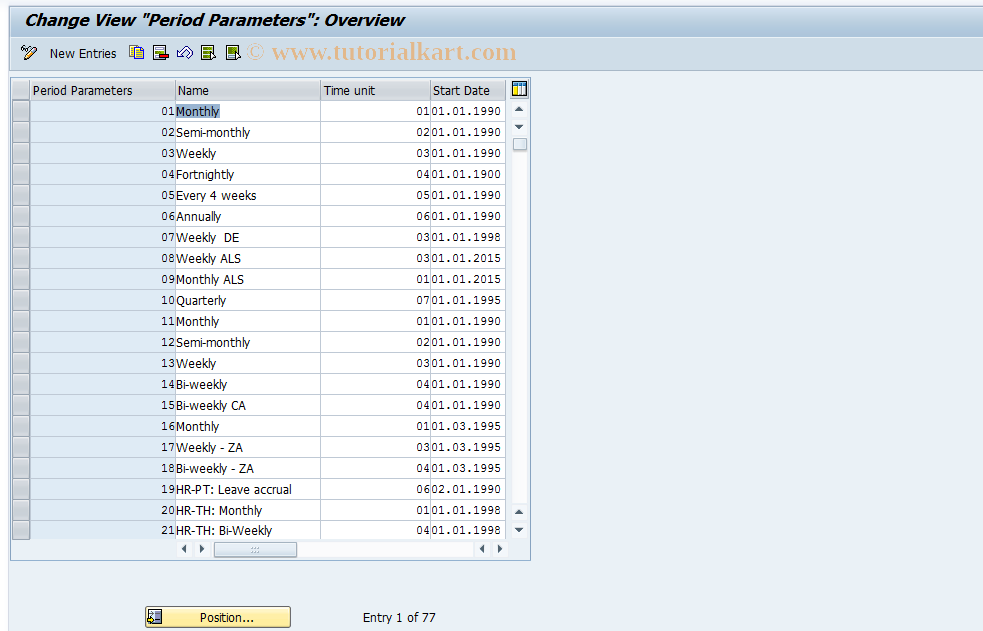 SAP TCode S_AHR_61009303 - IMG-Aktivität: OHAGUM012