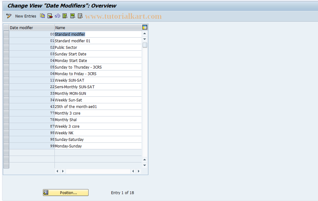 SAP TCode S_AHR_61009310 - IMG-Aktivität: OHAGUM014