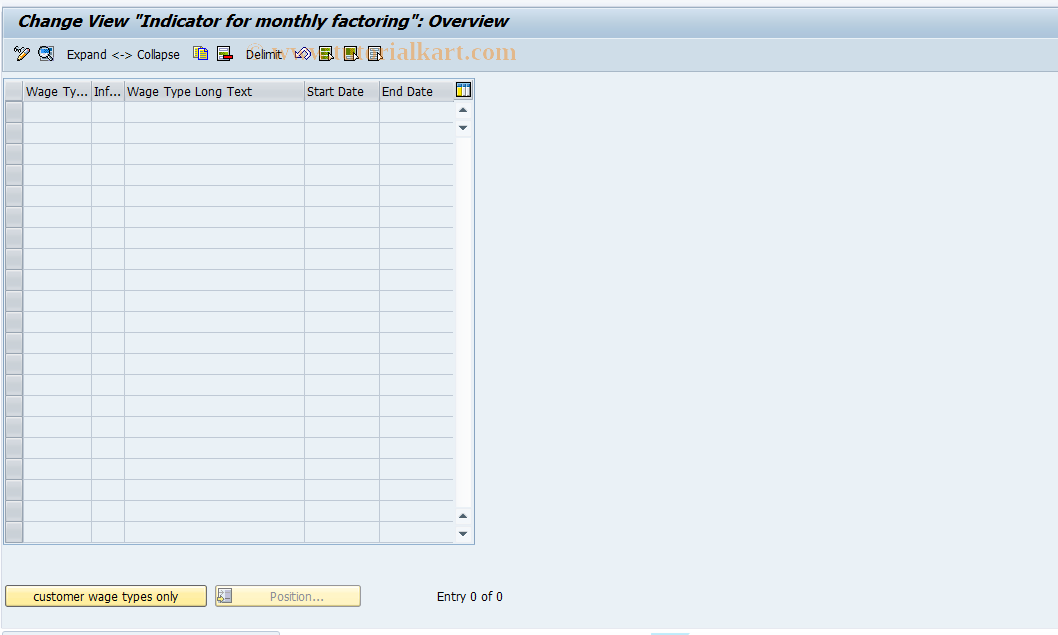 SAP TCode S_AHR_61009329 - IMG-Aktivität: OHAQKF002