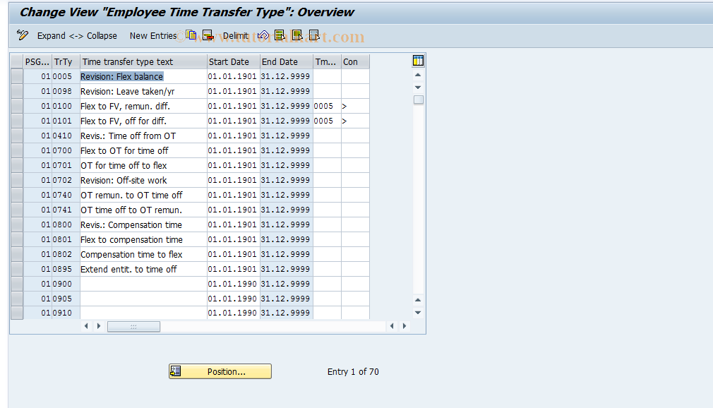 SAP TCode S_AHR_61009368 - IMG Activity: OHTY038