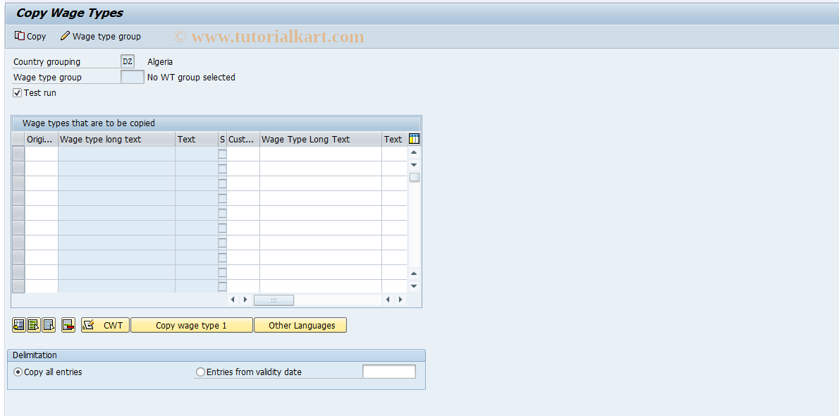 SAP TCode S_AHR_61009415 - IMG-Aktivität: OHAQUM101