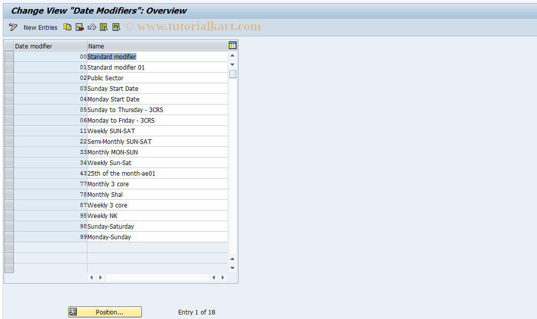 SAP TCode S_AHR_61009455 - IMG-Aktivität: OHAKUM014