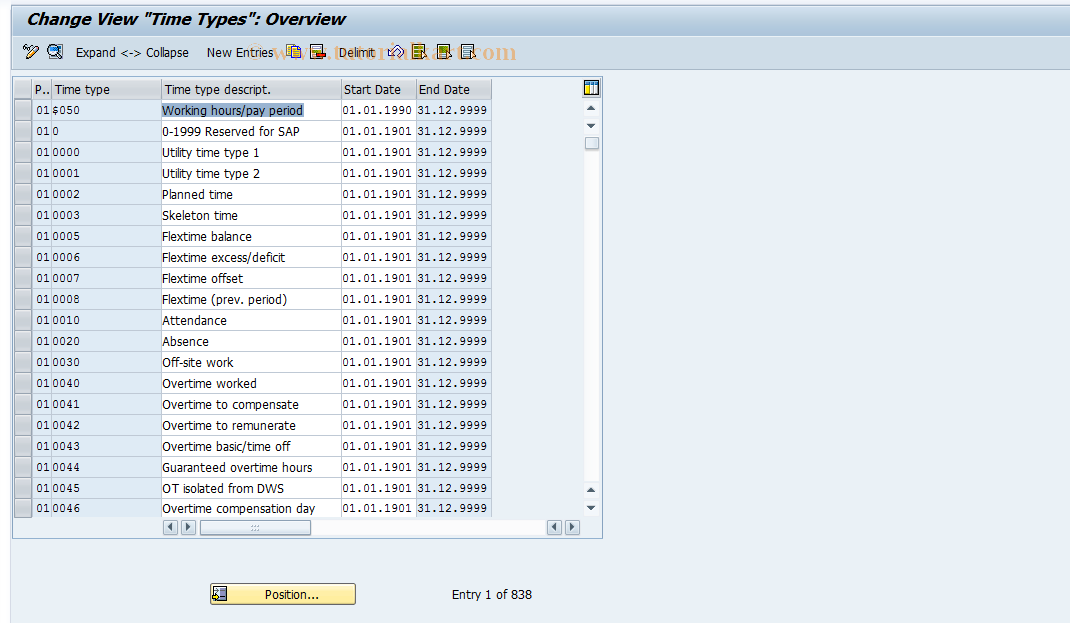 SAP TCode S_AHR_61009471 - IMG-Aktivität: OHAQTI110