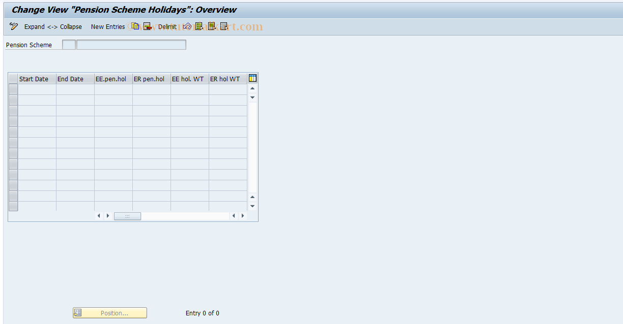 SAP TCode S_AHR_61009504 - IMG-Aktivität: OHAGBP008