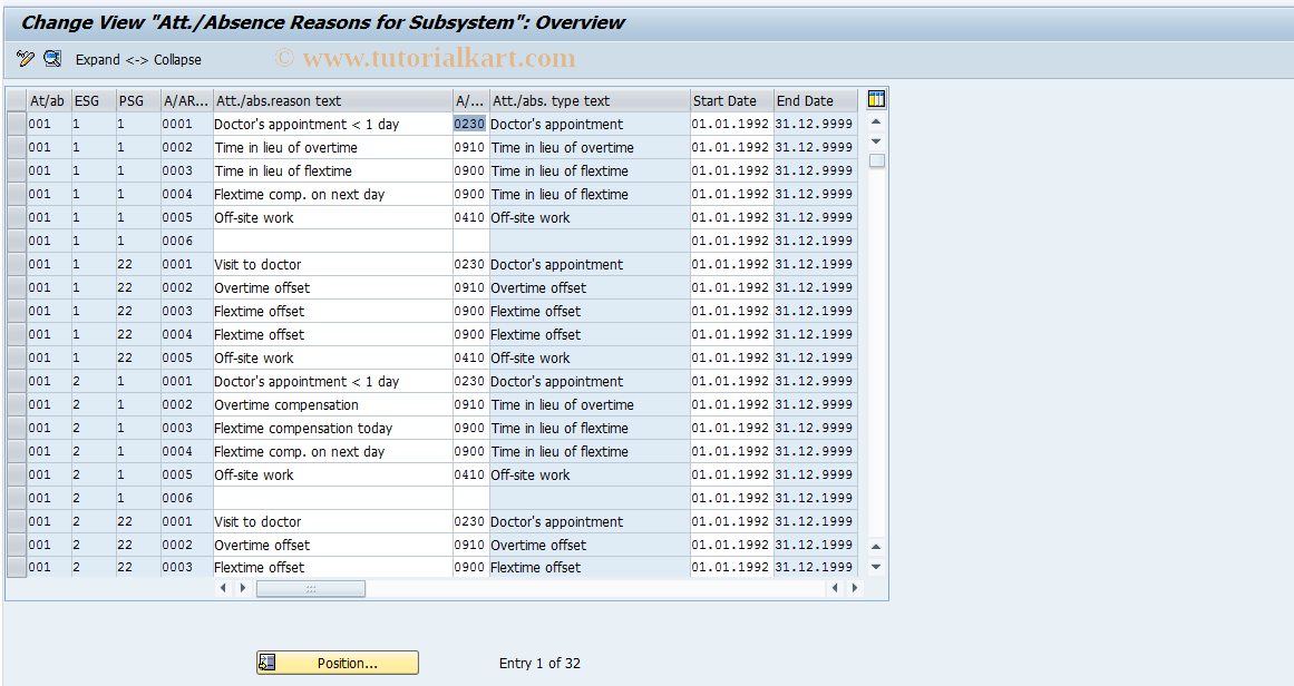 SAP TCode S_AHR_61009514 - IMG Activity: SIMG_OHTX817