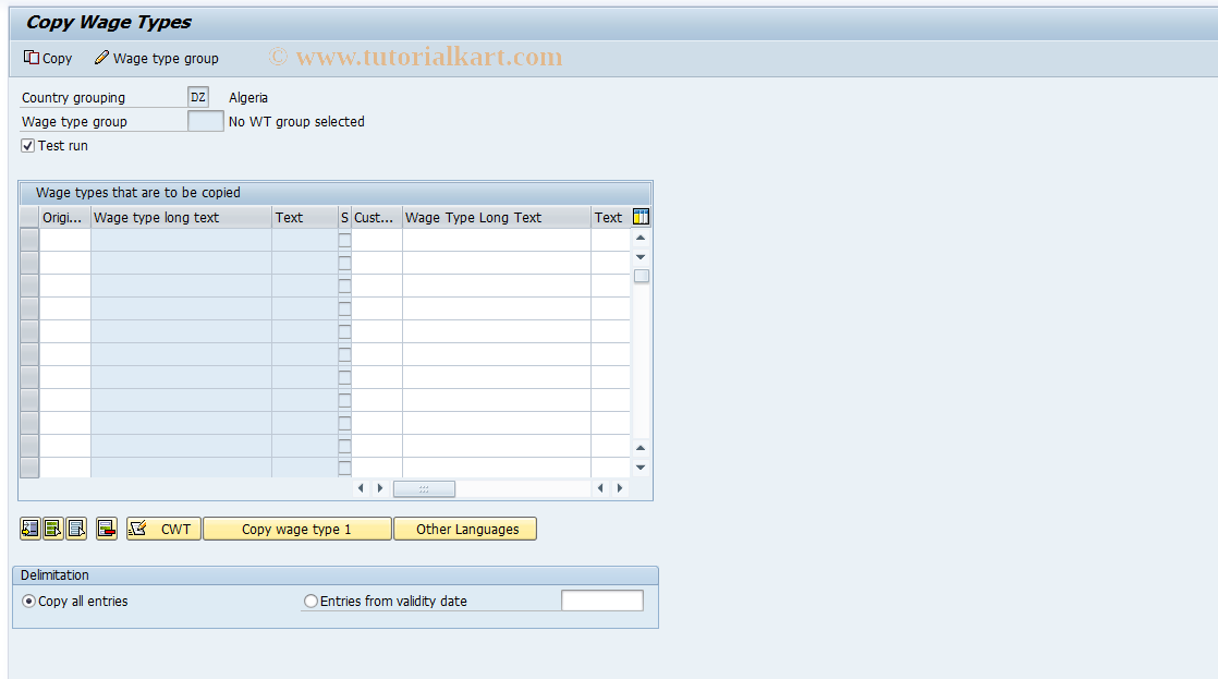 SAP TCode S_AHR_61009543 - IMG-Aktivität: OHAGBP005