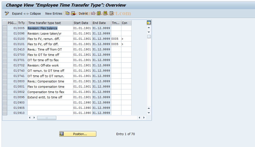 SAP TCode S_AHR_61009552 - IMG Activity: SIMG_OHT0400