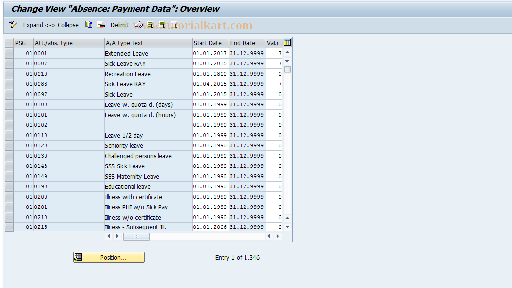 SAP TCode S_AHR_61009564 - IMG-Aktivität: OHAQAB002