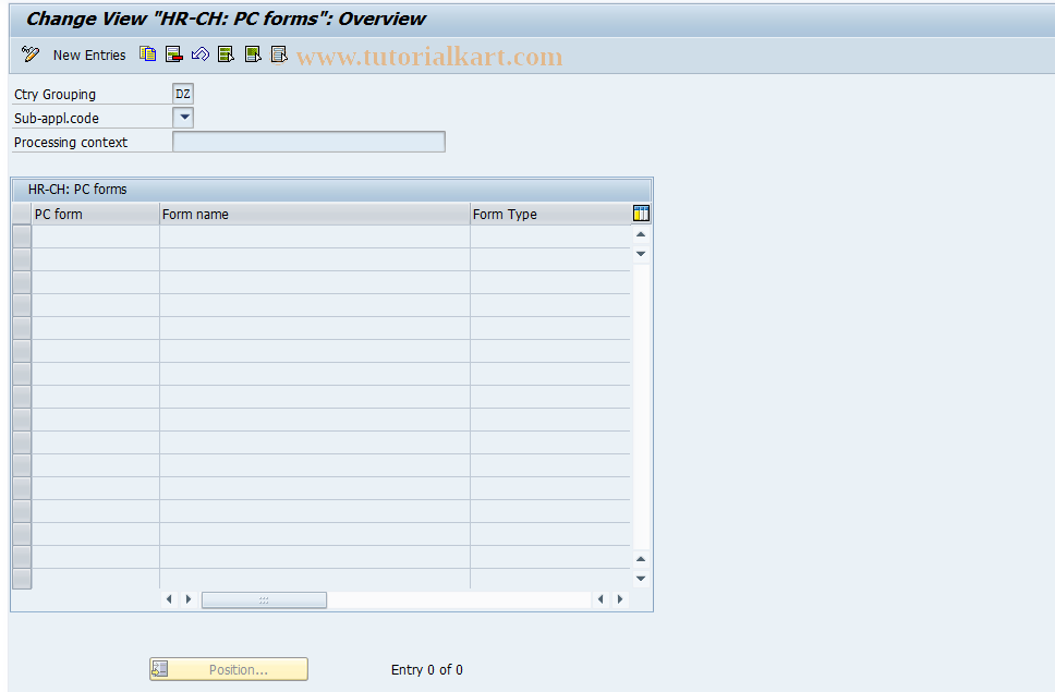 SAP TCode S_AHR_61009570 - IMG Activity: OHPKAW110