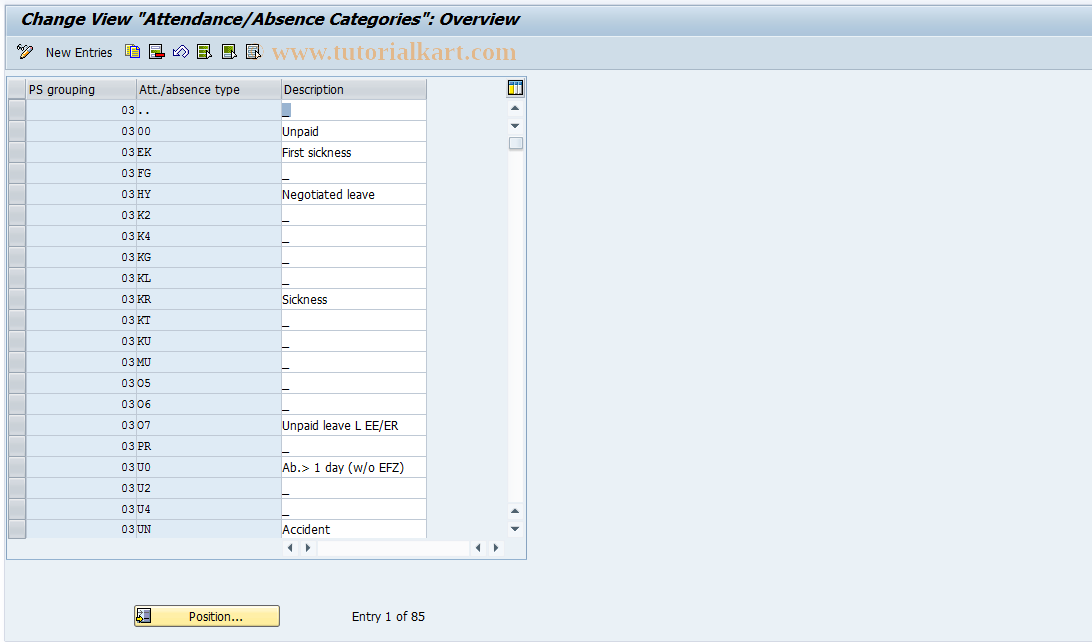 SAP TCode S_AHR_61009575 - IMG Activity: OHAF0816